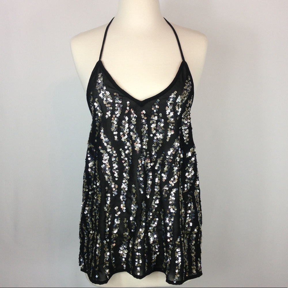 BKE Boutique Sequined Halter Top